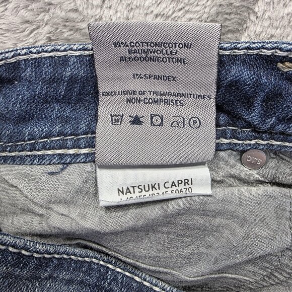 Silver Jeans Co Capri Jeans Womens 27 Blue Natsuki Thick Stitch Embroidered - Picture 7 of 11